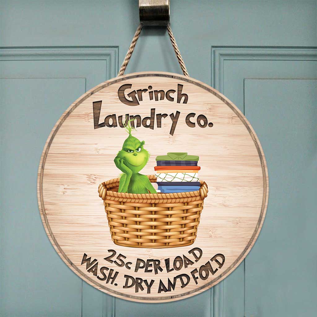 Laundry Co - Stole Christmas Round Wood Sign