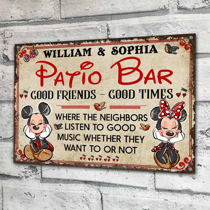 Welcome - Personalized Backyard Rectangle Metal Sign