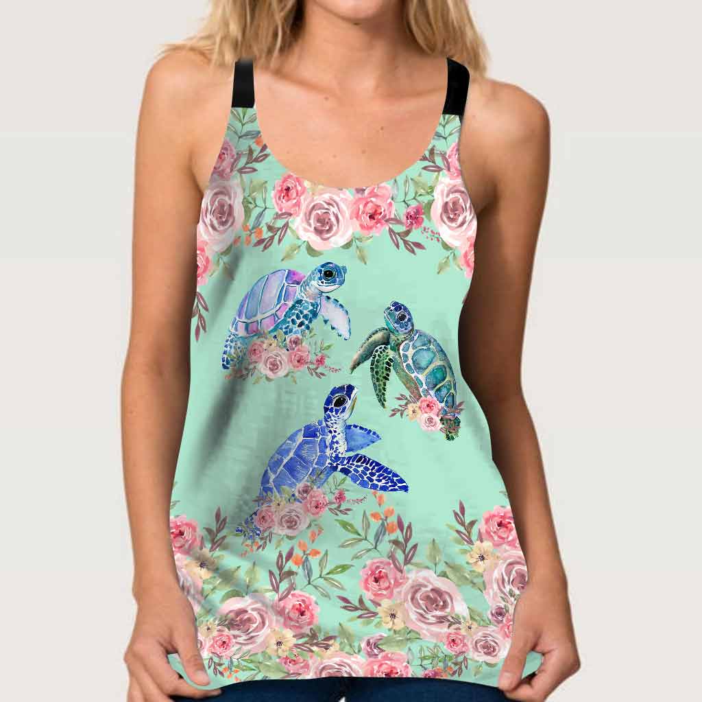 Love Turtles Cross Tank Top