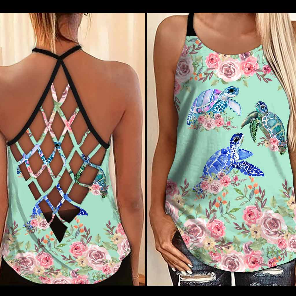 Love Turtles Cross Tank Top