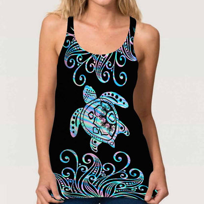 Love Turtles Cross Tank Top