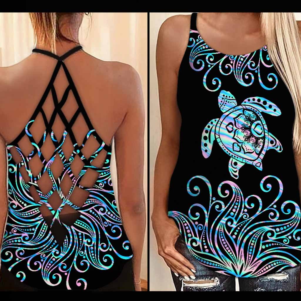 Love Turtles Cross Tank Top