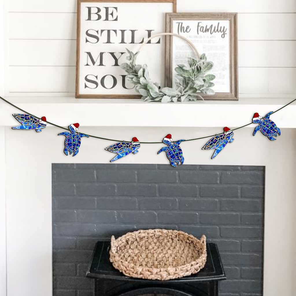 Jolly Turtle - Christmas 6 Pieces Garland With 3D Pattern Printed