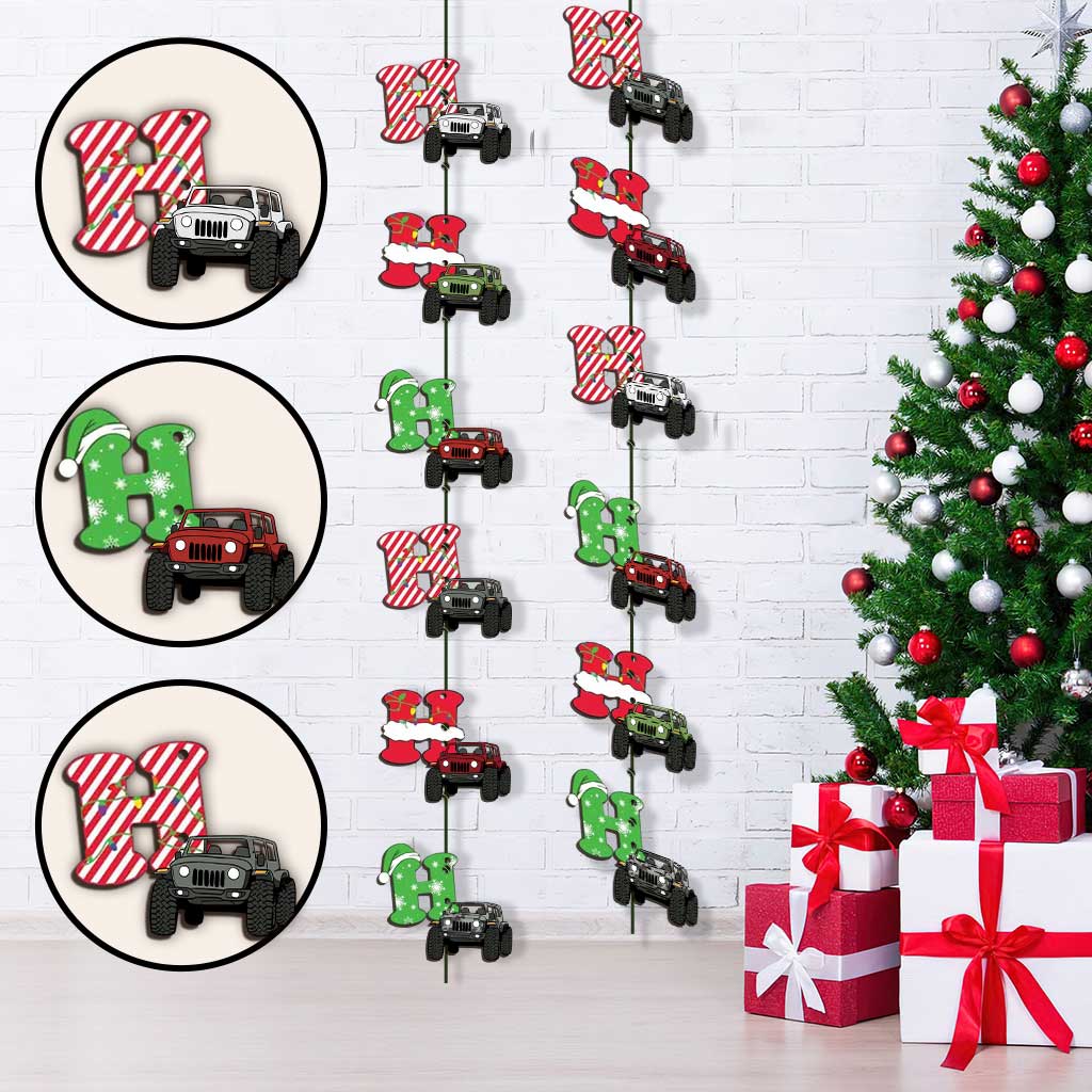 Ho Ho Ho Wild Grill - Personalized Christmas Car 6 Pieces Garland