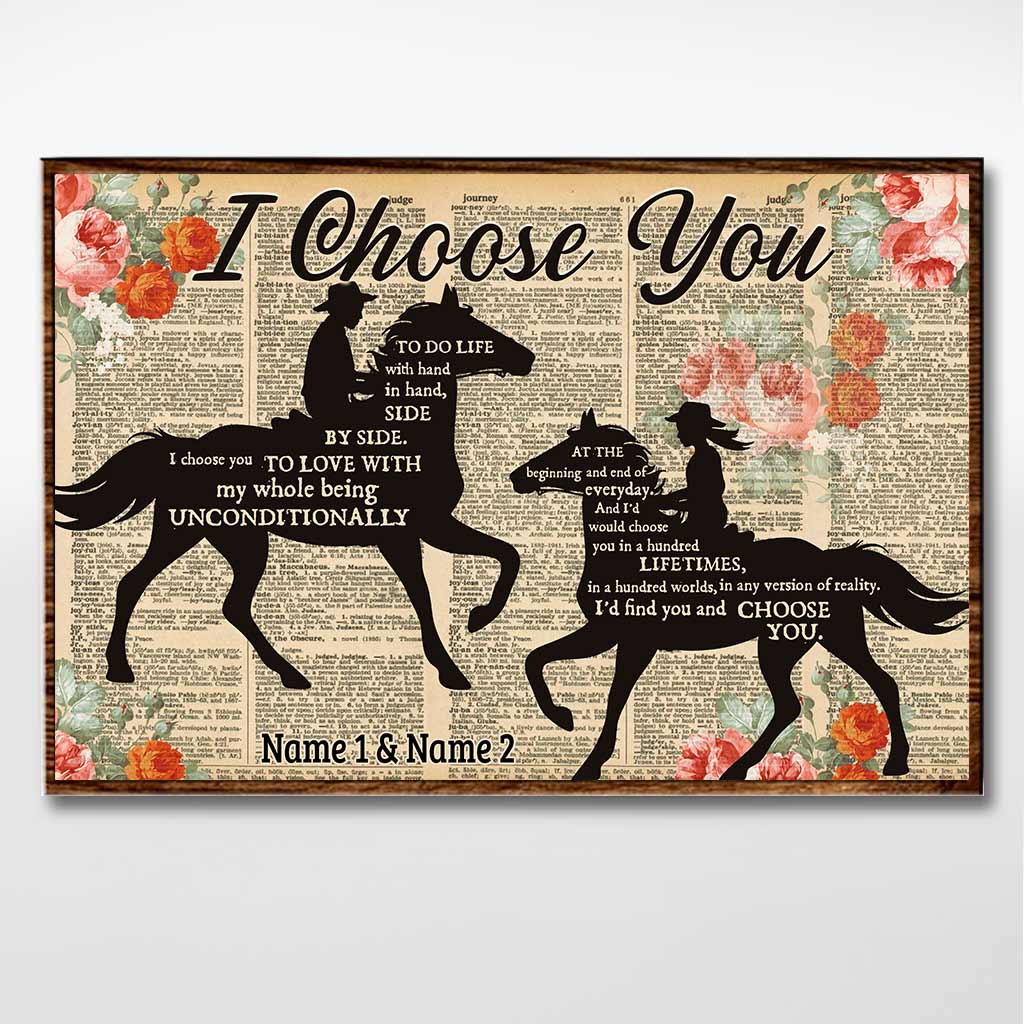 I Choose You - Personalized Couple Horse Poster