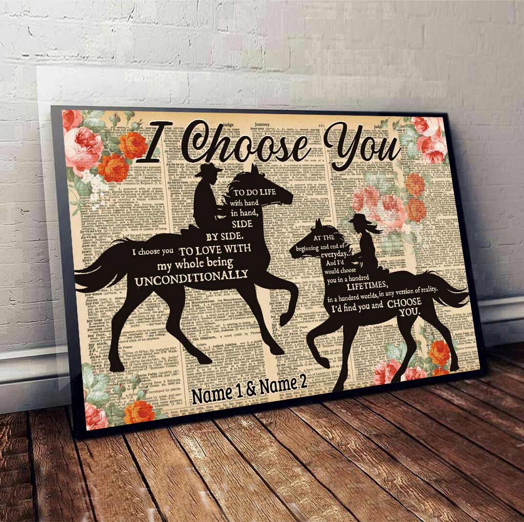I Choose You - Personalized Couple Horse Poster