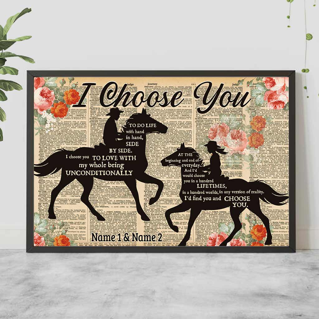 I Choose You - Personalized Couple Horse Poster