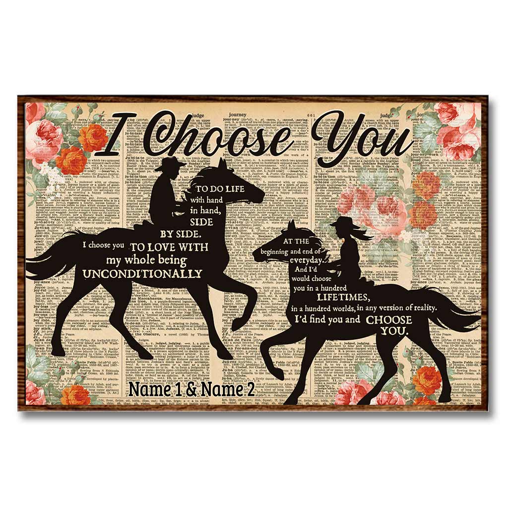 I Choose You - Personalized Couple Horse Poster