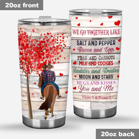 We Go Together - Personalized Couple Horse Tumbler