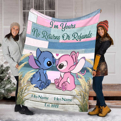 I'm Yours No Returns Or Refunds - Personalized Ohana Blanket