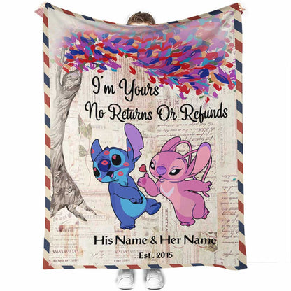 I'm Yours No Returns Or Refunds - Personalized Ohana Blanket