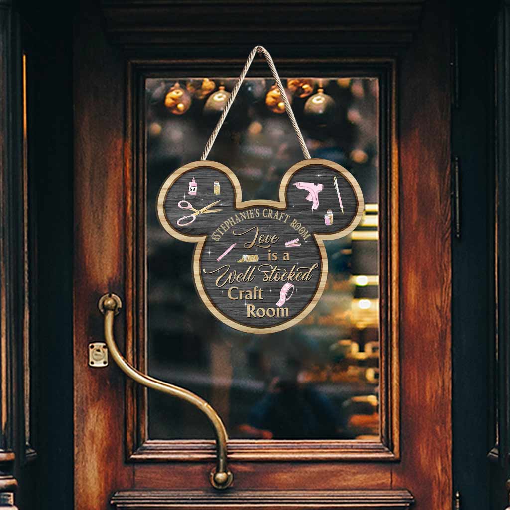 Love Is A Well Stocked Craft Room - Personalized Scrapbooking Wood Sign