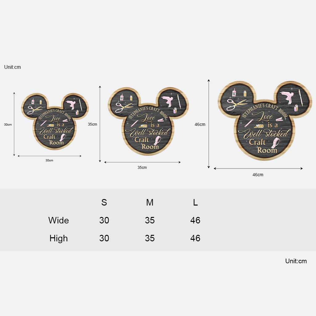 Love Is A Well Stocked Craft Room - Personalized Scrapbooking Wood Sign