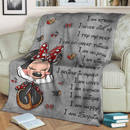 I Am Strong I Never Give Up - Personalized Daughter Blanket