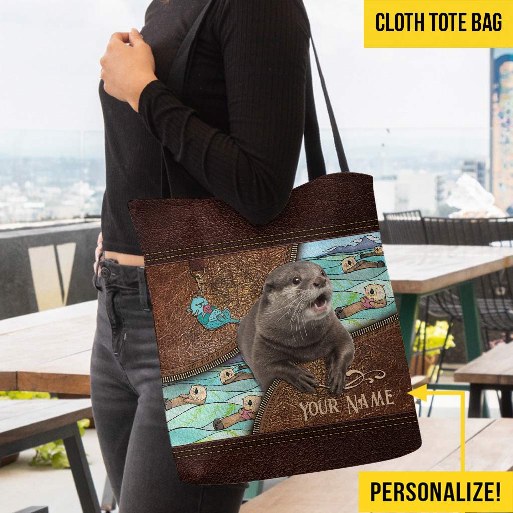 Love Otters Personalized Tote Bag