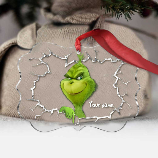 Merry Grinchmas - Personalized Christmas Stole Christmas Transparent Ornament