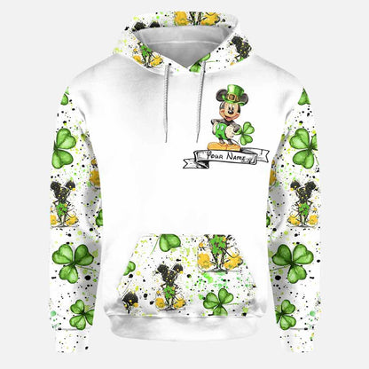 One Lucky Mouse Ears - Personalized Patrick's Day Hoodie and Leggings