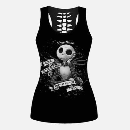 Rock Paper Scissors Nightmare - Personalized Hollow Tank Top and Leggings