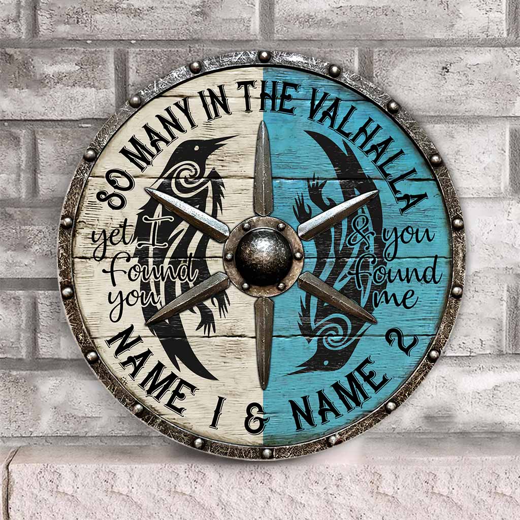 So Many In The Valhalla - Personalized Viking Round Wood Sign With 3D Pattern Print