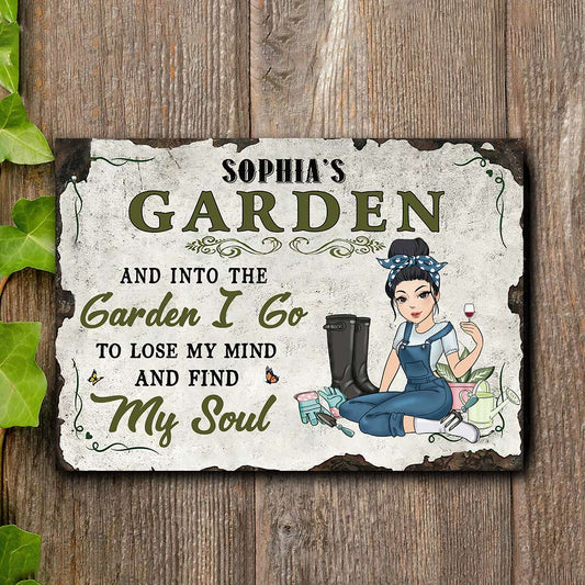 Into The Garden I Go - Personalized Rectangle Metal Sign