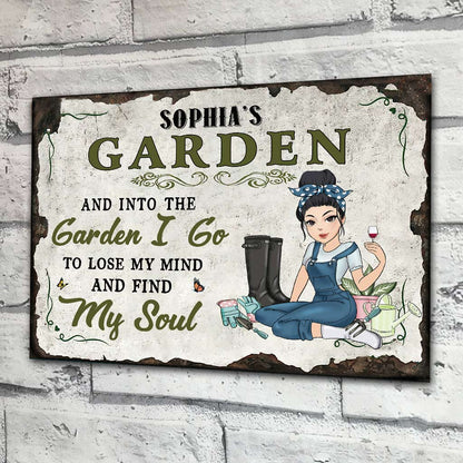 Into The Garden I Go - Personalized Rectangle Metal Sign