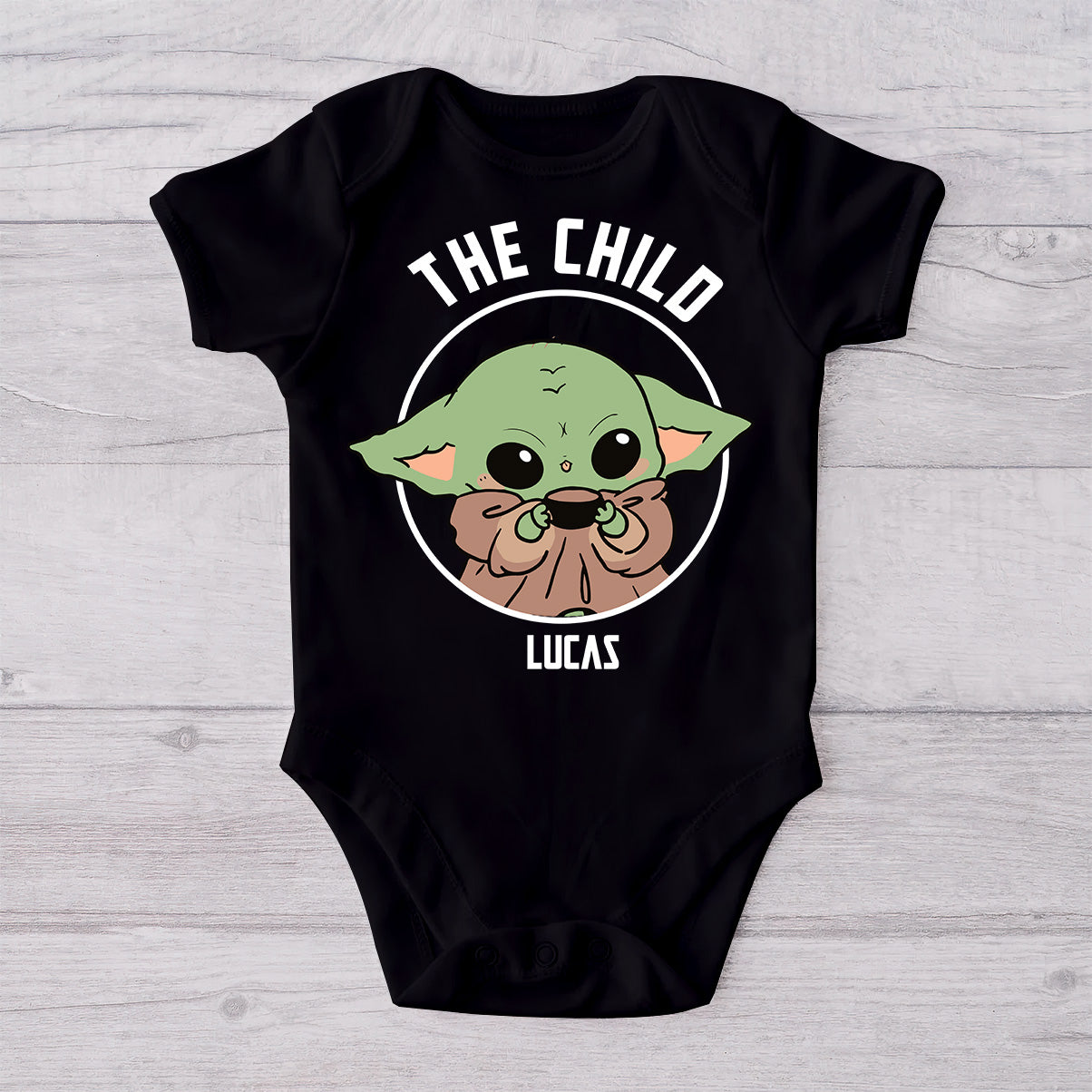First Father's Day - Personalized The Force T-shirt And Baby Onesie