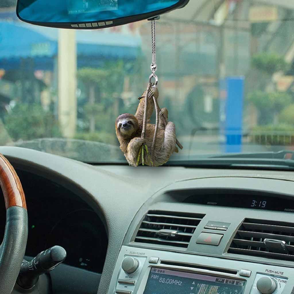 Cute Sloth Car Ornament (Printed On Both Sides)