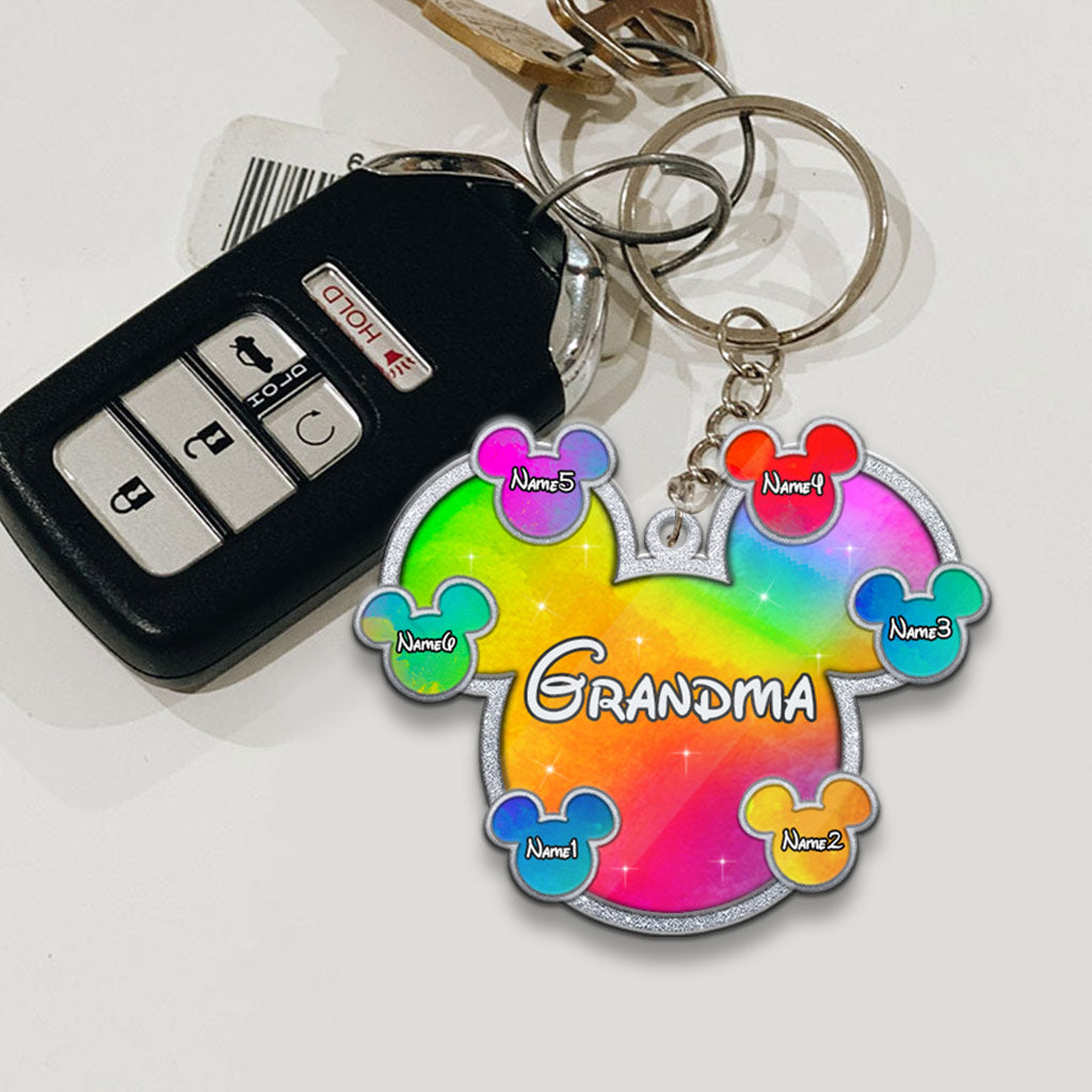 Grandma - Personalized Keychain (Printed On Both Sides)