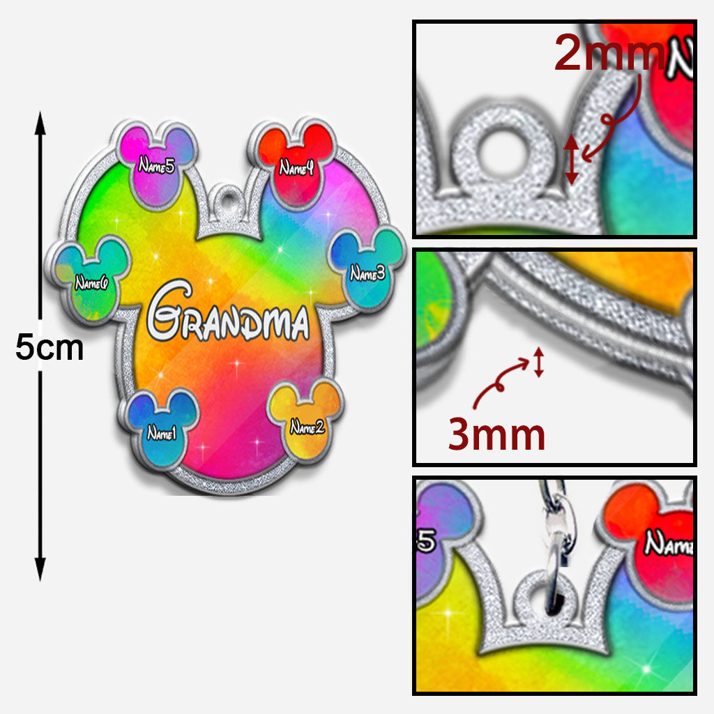 Grandma - Personalized Keychain (Printed On Both Sides)