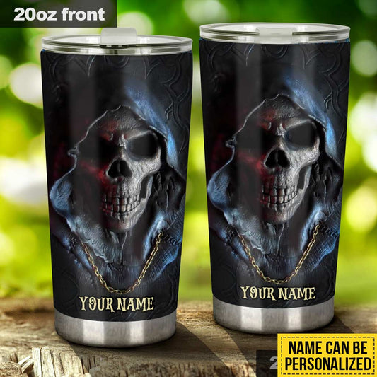 Dark Skull - Personalized Skull Tumbler With 3D Pattern Print
