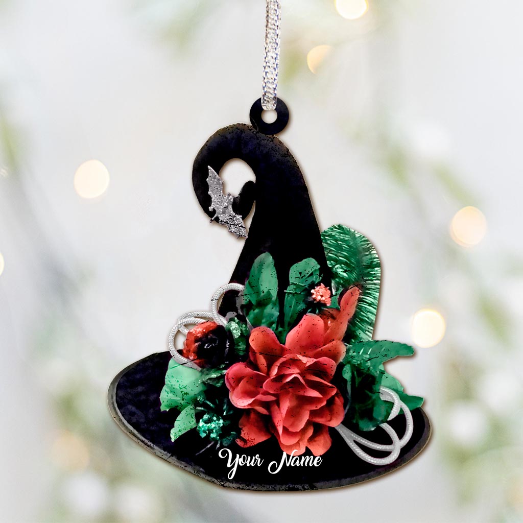 Witch Hat - Personalized Christmas Ornament (Printed On Both Sides)