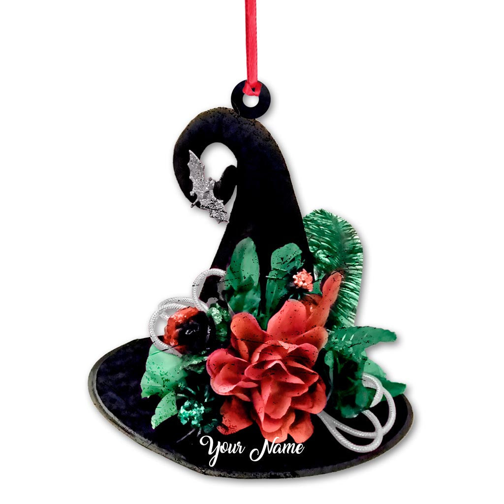 Witch Hat - Personalized Christmas Ornament (Printed On Both Sides)