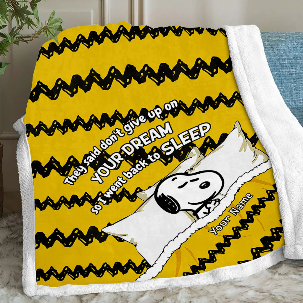 Don't Give Up On Your Dream - Personalized Blanket