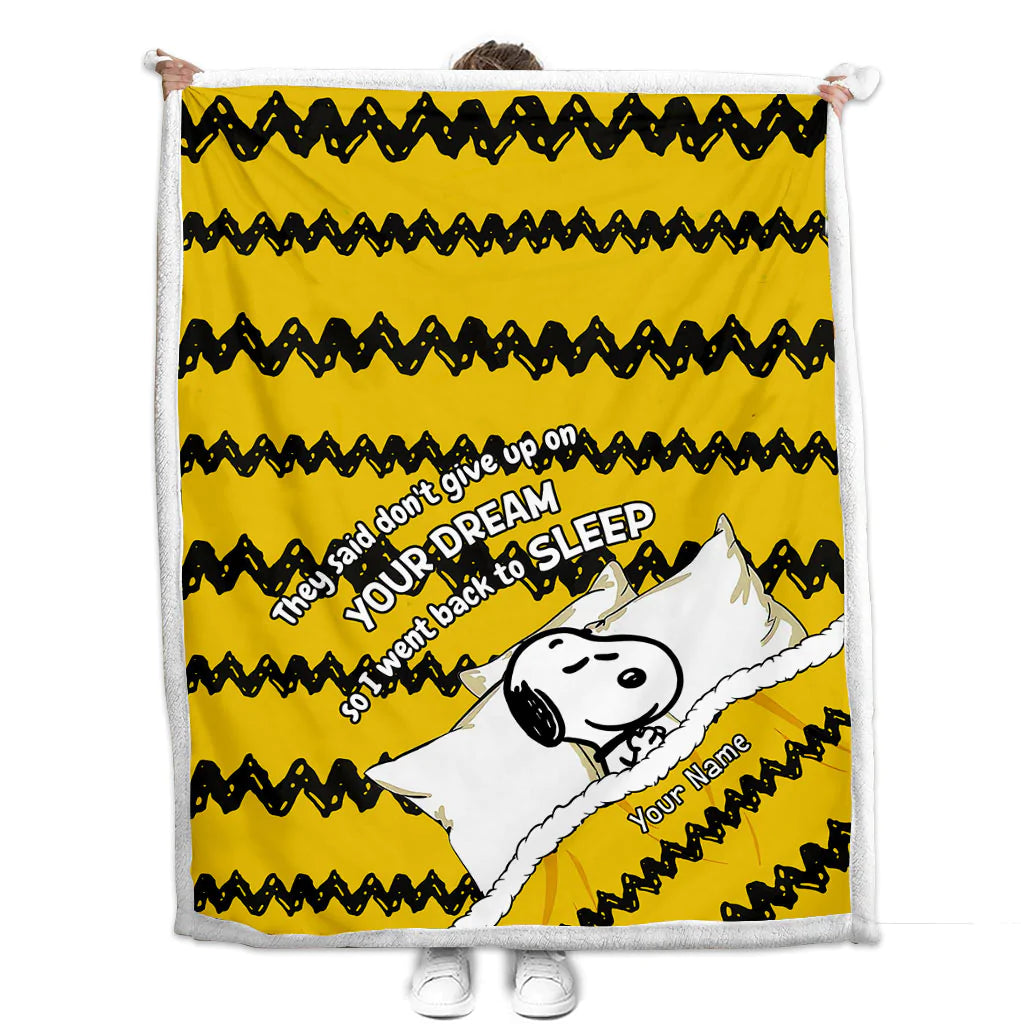 Don't Give Up On Your Dream - Personalized Blanket