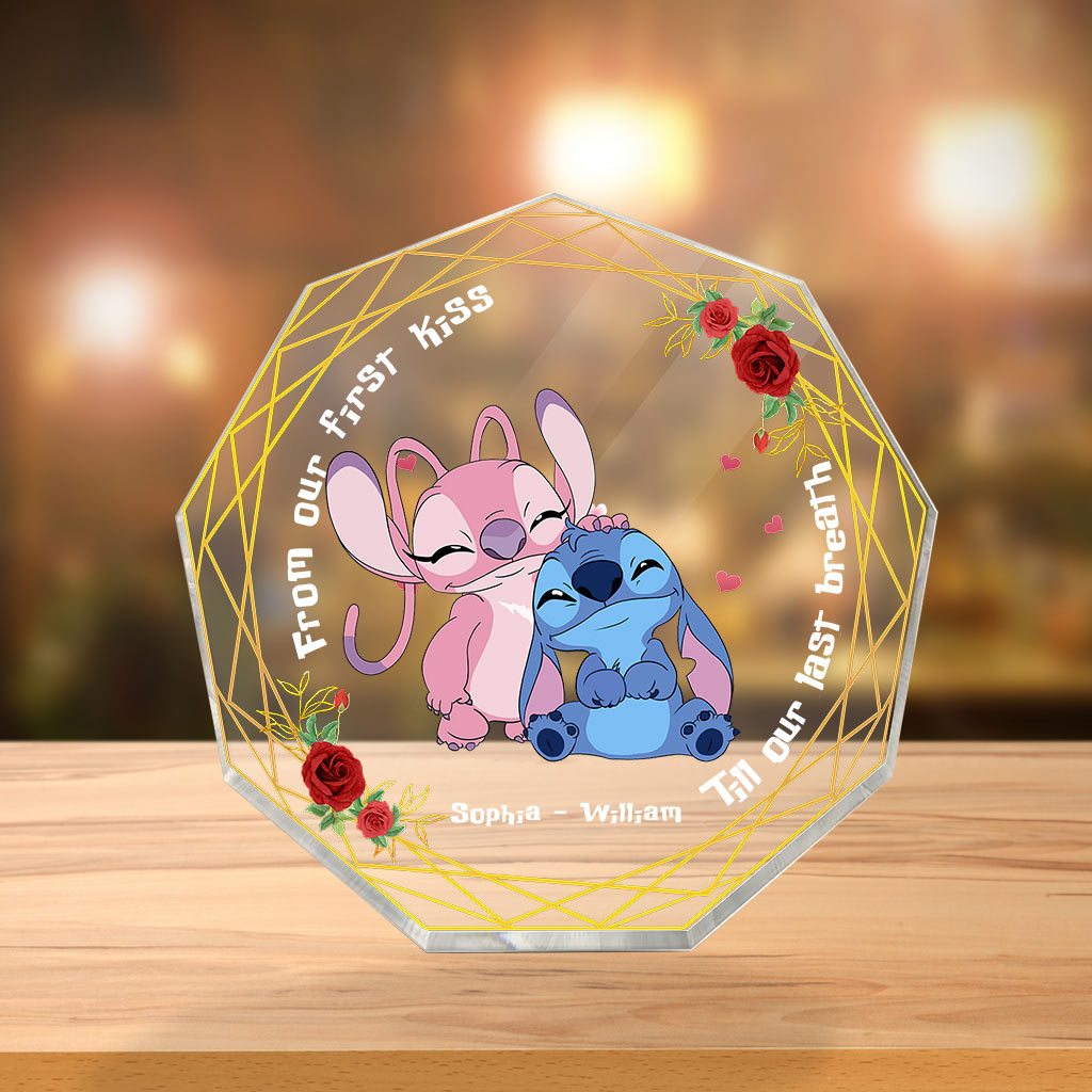 From Our First Kiss - Personalized Couple Ohana Custom Shaped Acrylic Plaque