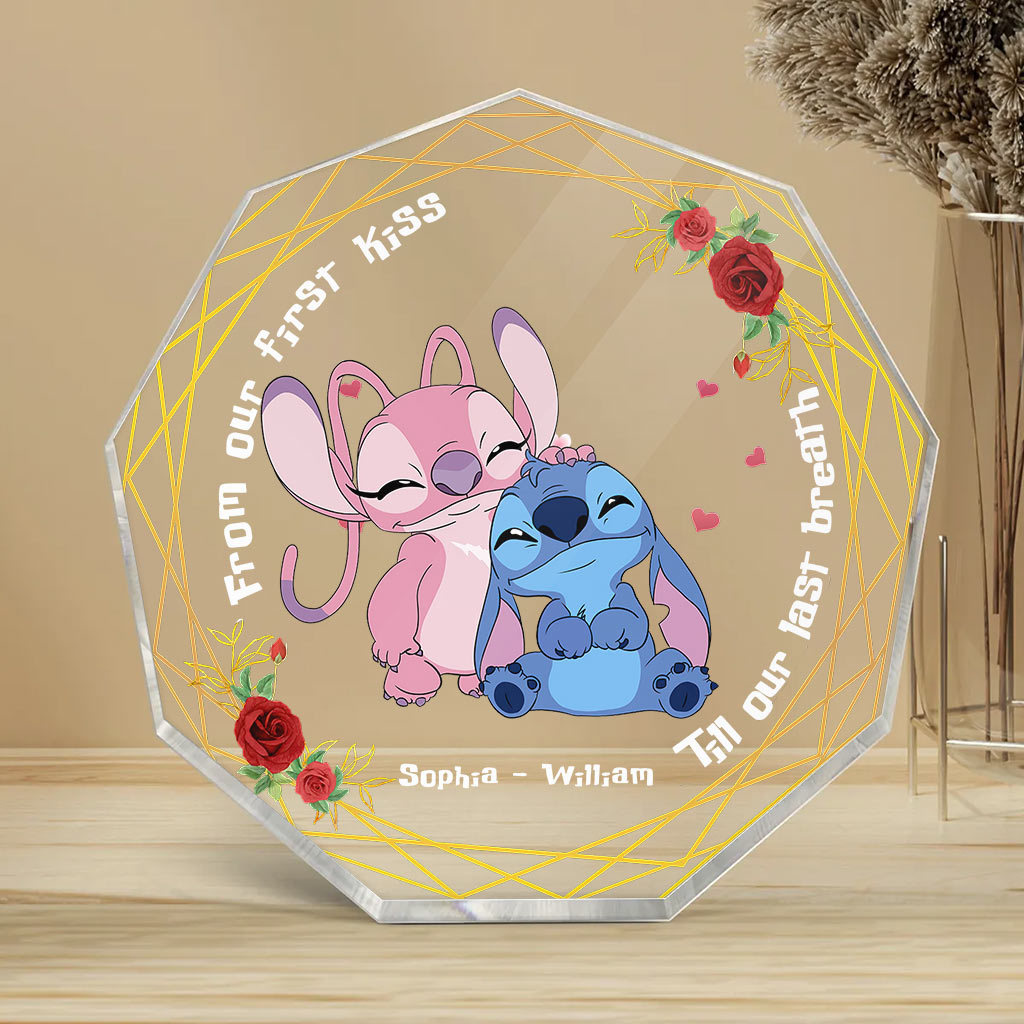 From Our First Kiss - Personalized Couple Ohana Custom Shaped Acrylic Plaque