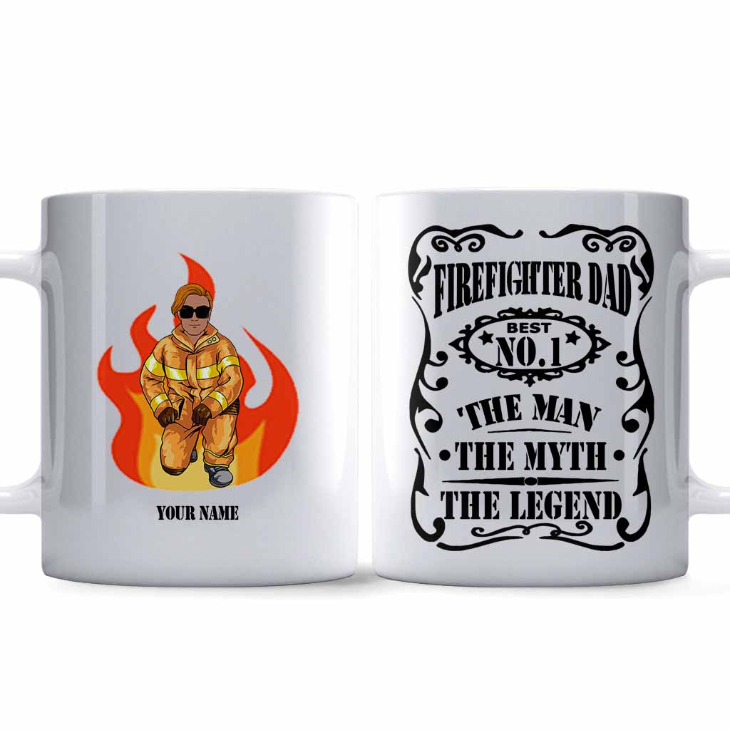 Firefighter Dad The Myth The Legend - Personalized Father's Day Mug