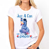 Just A Girl Who Loves - Blue Soft Drink T-shirt and Hoodie