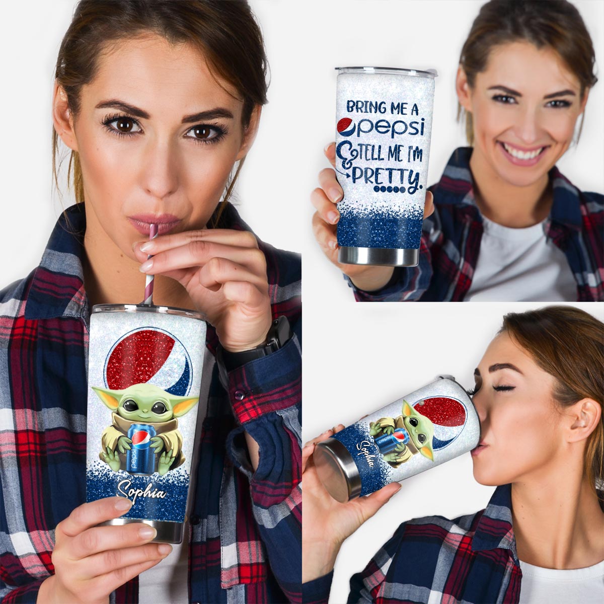 Bring Me Tell Me - Personalized Blue Soft Drink Tumbler