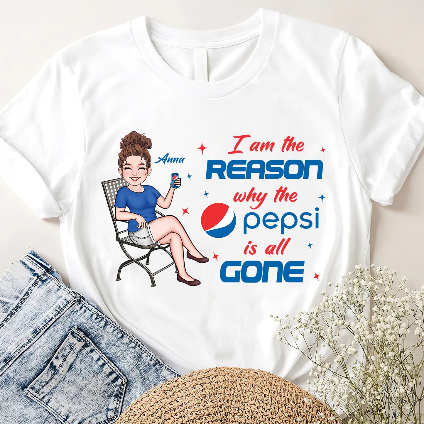 I Am The Reason - Personalized Blue Soft Drink T-shirt and Hoodie