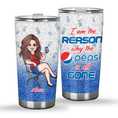 I Am The Reason - Personalized Blue Soft Drink Tumbler