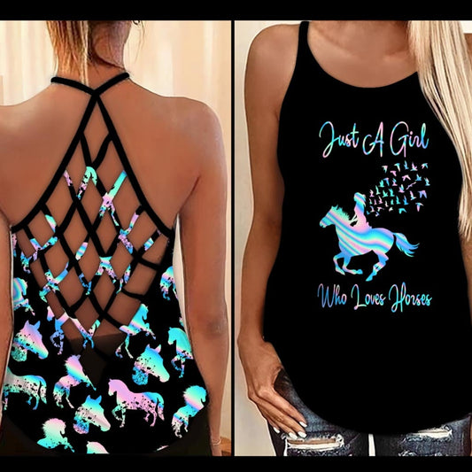 Horse Girl Cross Tank Top