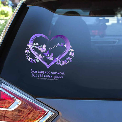 I Will Remember For You - Alzheimer Awareness Decal Full