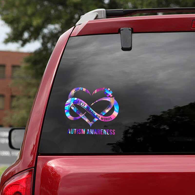 Love Needs No Words  - Autism Awareness Decal Full