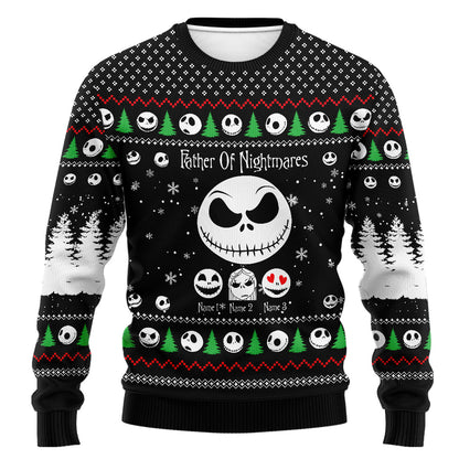 Father Of Nightmares - Personalized Christmas Father Sweater