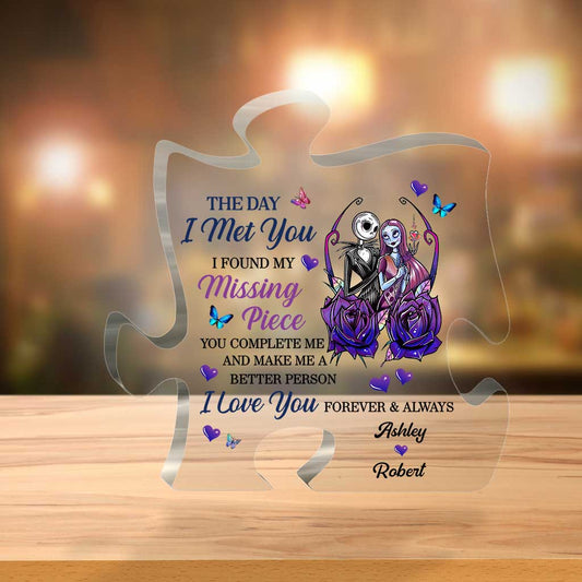 The Day I Met You - Personalized Couple Nightmare Custom Shaped Acrylic Plaque