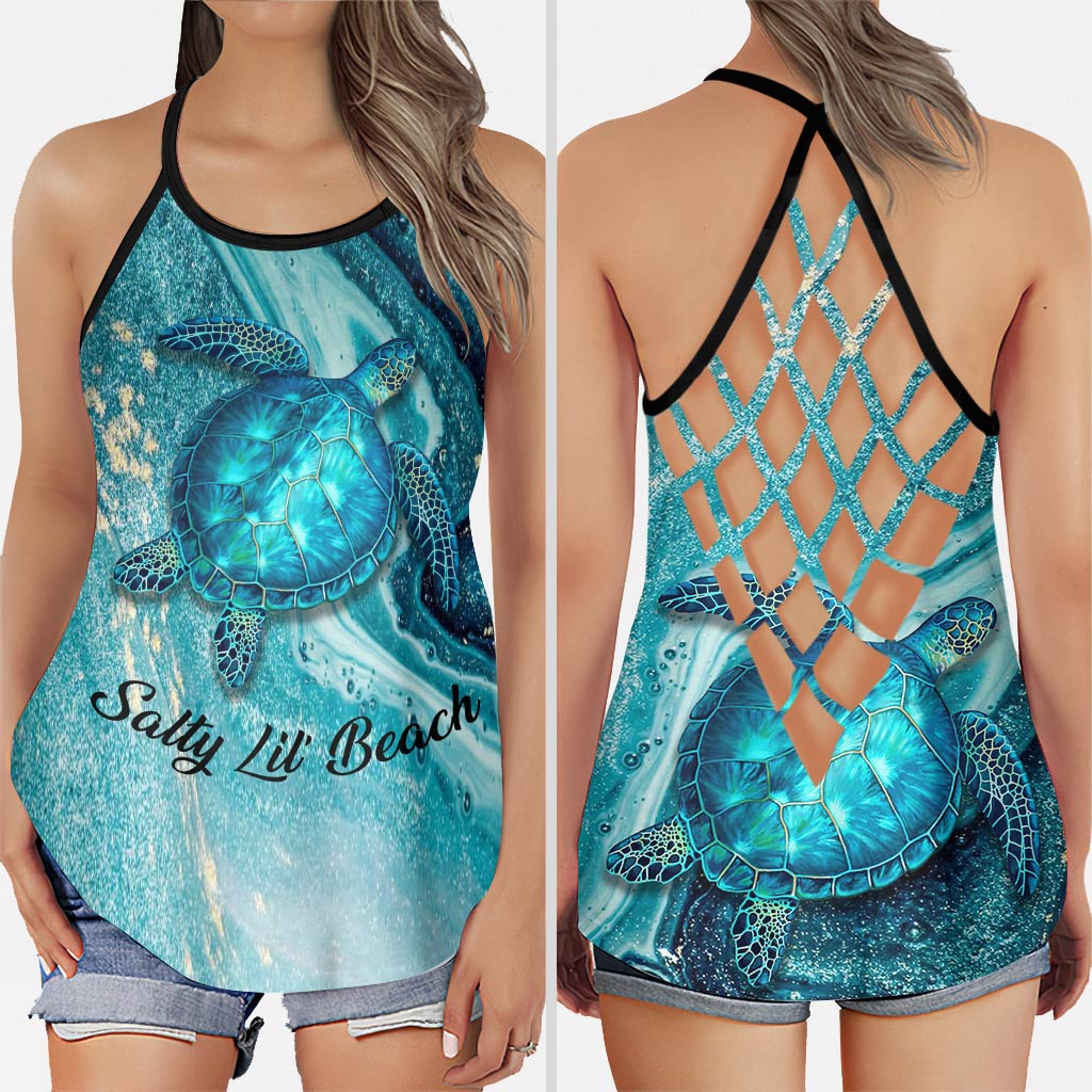 Salty Lil' Beach - Turtle Cross Tank Top