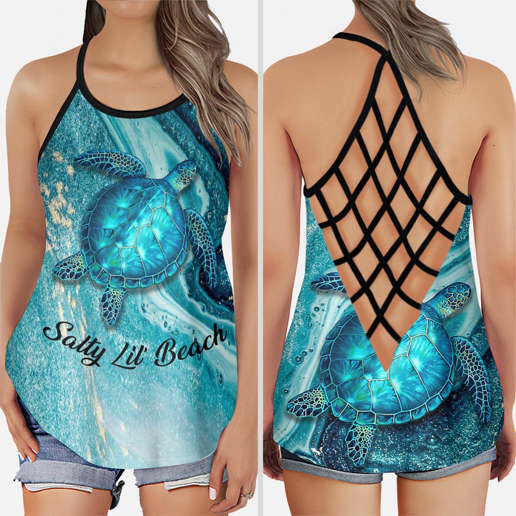 Salty Lil' Beach - Turtle Cross Tank Top