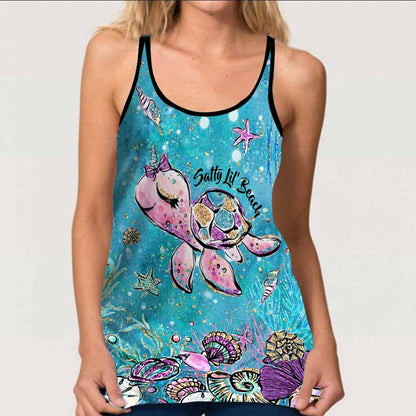 Salty Lil' Beach - Turtle Cross Tank Top