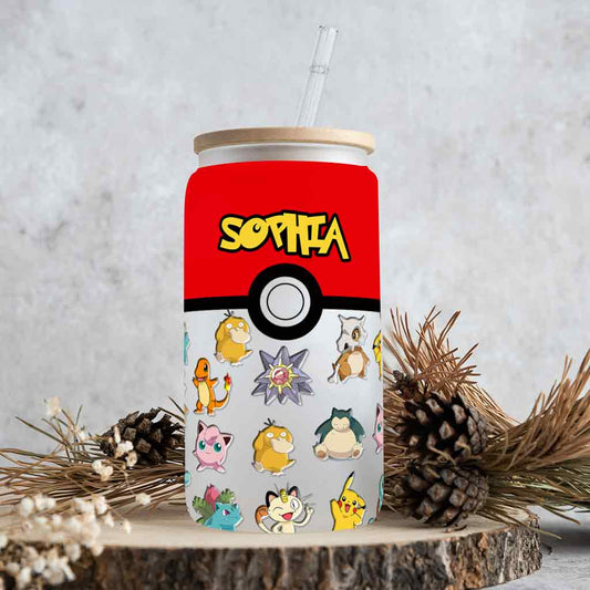 I Choose You - Personalized Monster Trainer Can Glass
